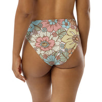 MIAMI ECO HIGH WAISTED BIKINI BOTTOM | SUNSET GARDEN - PINKCOLADA