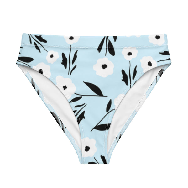 MIAMI ECO HIGH WAISTED BIKINI BOTTOM | WHITE GARDEN - PINKCOLADA