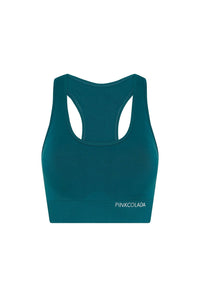 PINKFLEX SEAMLESS CROP TOP - EMERALD GREEN - PINKCOLADA