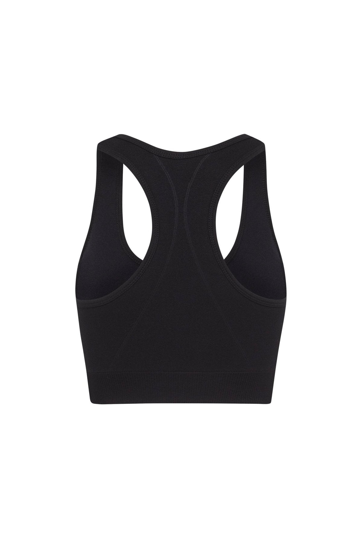 PINKFLEX SEAMLESS CROP TOP - LIQUORICE BLACK - PINKCOLADA