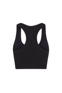 PINKFLEX SEAMLESS CROP TOP - LIQUORICE BLACK - PINKCOLADA