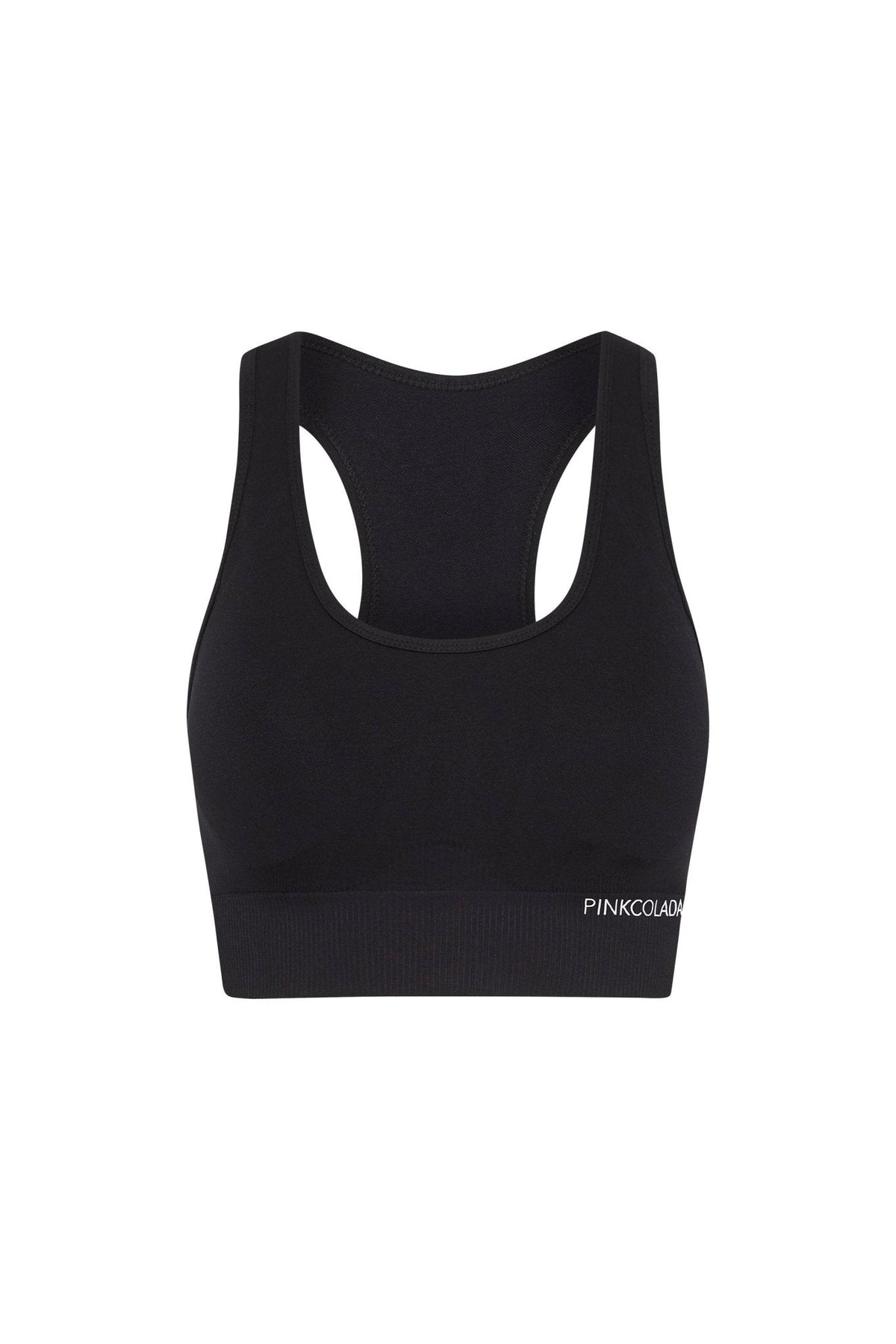PINKFLEX SEAMLESS CROP TOP - LIQUORICE BLACK - PINKCOLADA