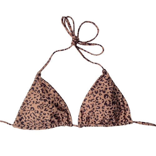 SICILY BIKINI TOP - MOCHA LEOPARD - PINKCOLADA