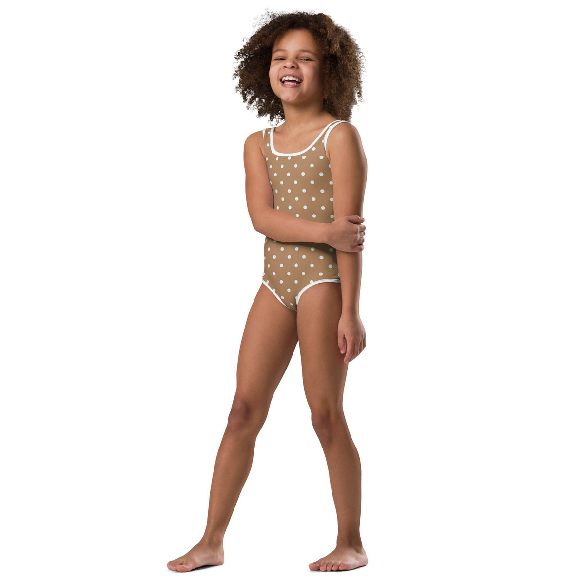 SOFIA KIDS SWIMSUIT | BROWN POLKA DOTS - PINKCOLADA