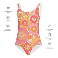 SOFIA KIDS SWIMSUIT | RETRO BLOOMS - PINKCOLADA