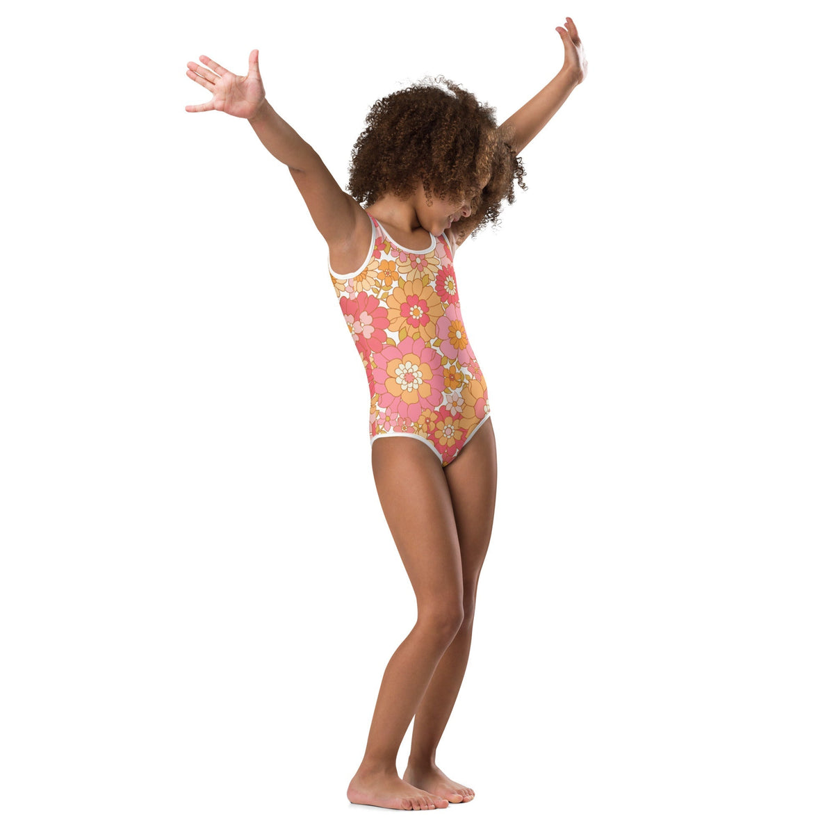 SOFIA KIDS SWIMSUIT | RETRO BLOOMS - PINKCOLADA