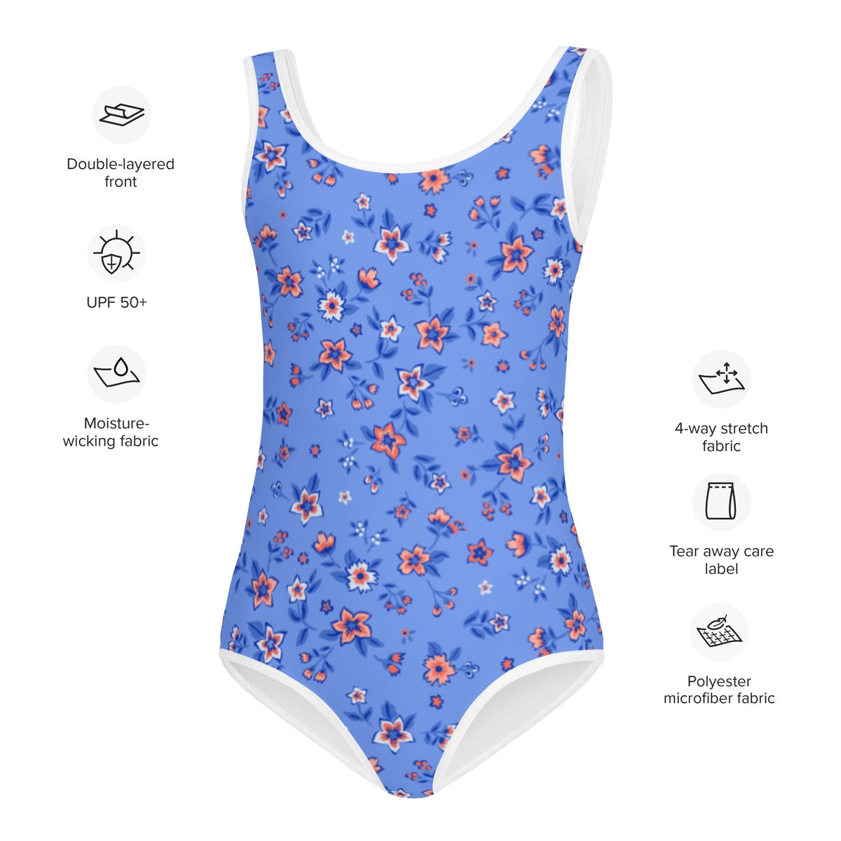 SOFIA KIDS SWIMSUIT | SAPPHIRE FLORALS - PINKCOLADA