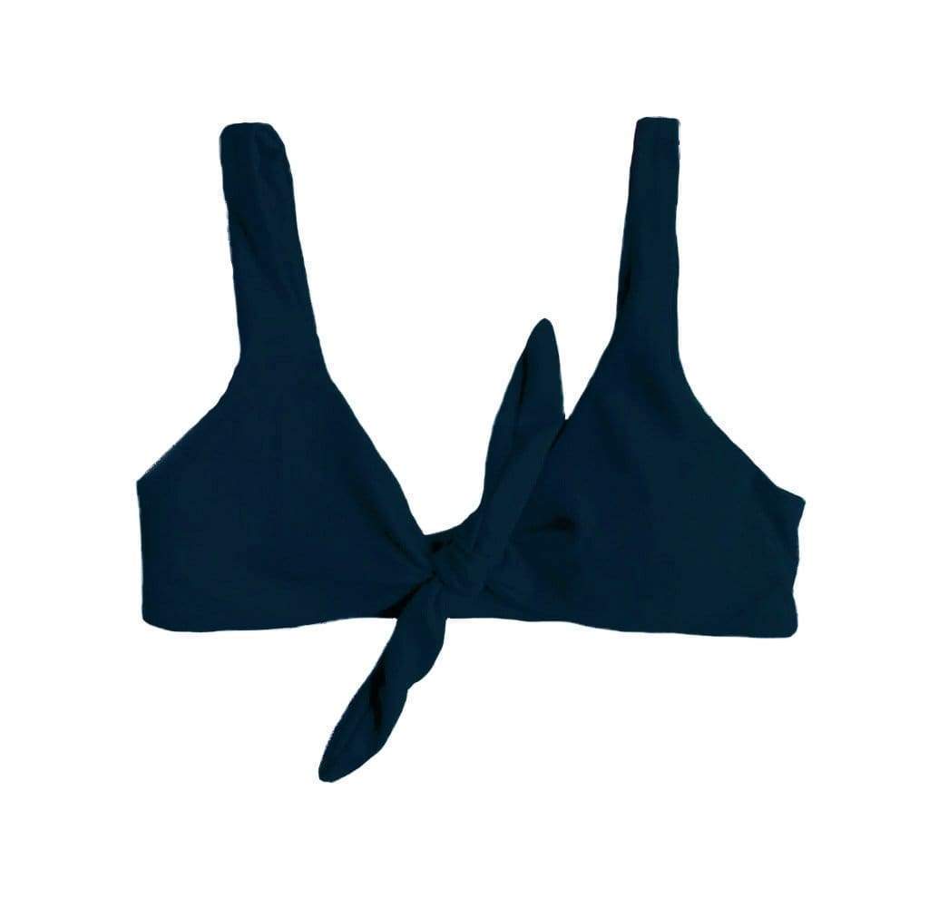 TIE UP BIKINI TOP IN MIDNIGHT TEAL - PINKCOLADA