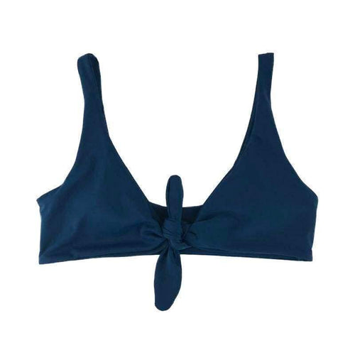 TIE UP BIKINI TOP IN MIDNIGHT TEAL - PINKCOLADA