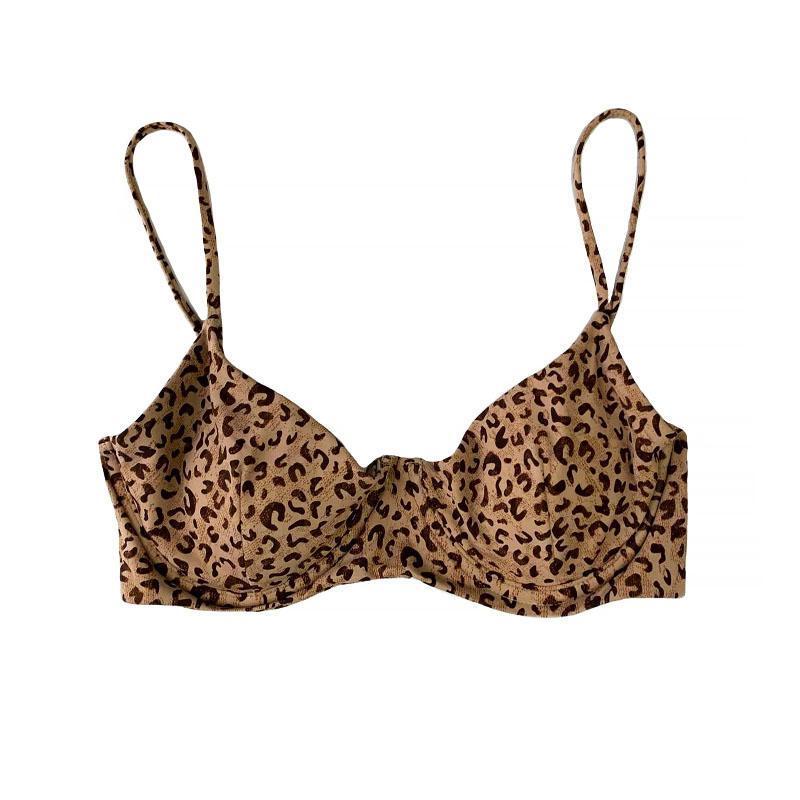 TROPEZ BIKINI TOP IN LEOPARD MOCHA - PINKCOLADA