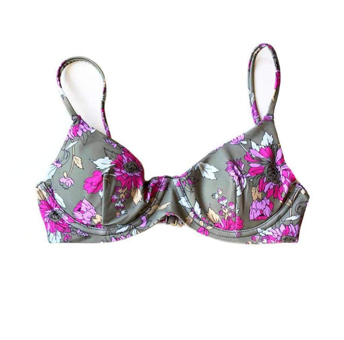 TROPEZ BIKINI TOP IN PINK WILD BLOOM - PINKCOLADA