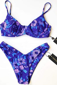 TROPEZ BIKINI TOP IN VIOLET WILD BLOOM - PINKCOLADA