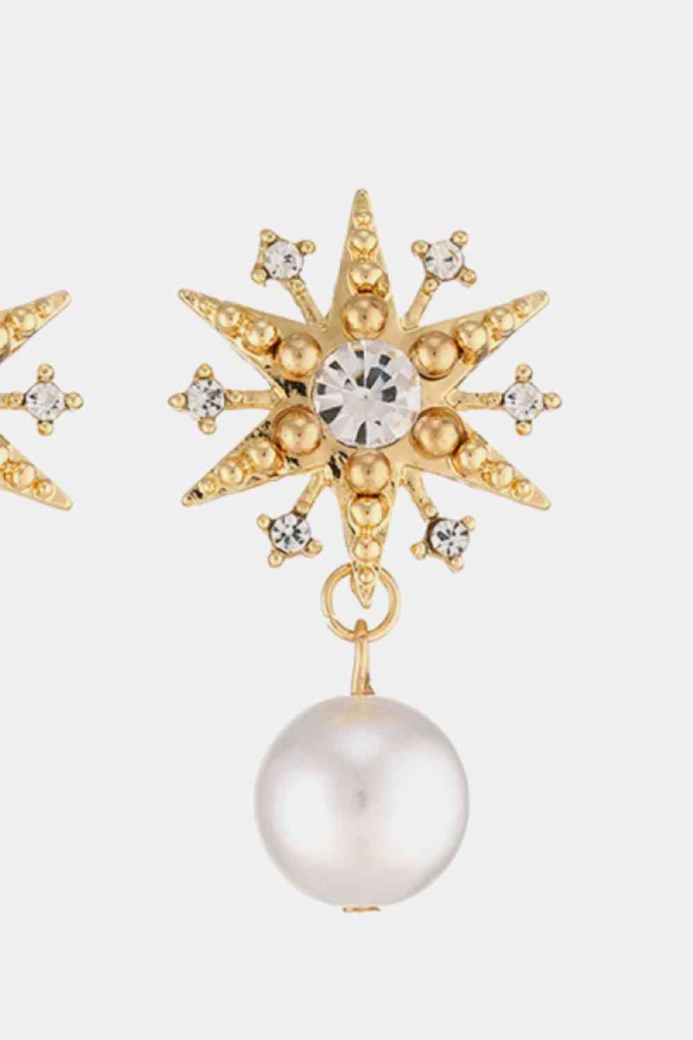 Synthetic Pearl Star Shape Alloy Earrings
