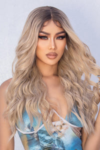 13*2" Wave Lace Front Synthetic Wigs in Gold 26" Long 150% Density - PINKCOLADA-Beauty-100100143664700
