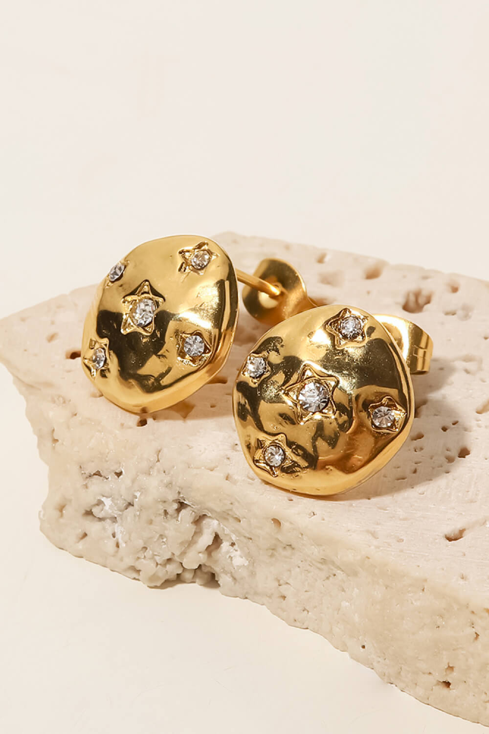 18K Gold-Plated Cubic Zirconia Stud Earrings - PINKCOLADA--100100328988610
