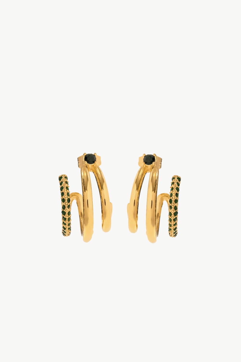 18K Gold Plated Cubic Zirconia Wrap C-Hoop Earrings - PINKCOLADA--100100426274411