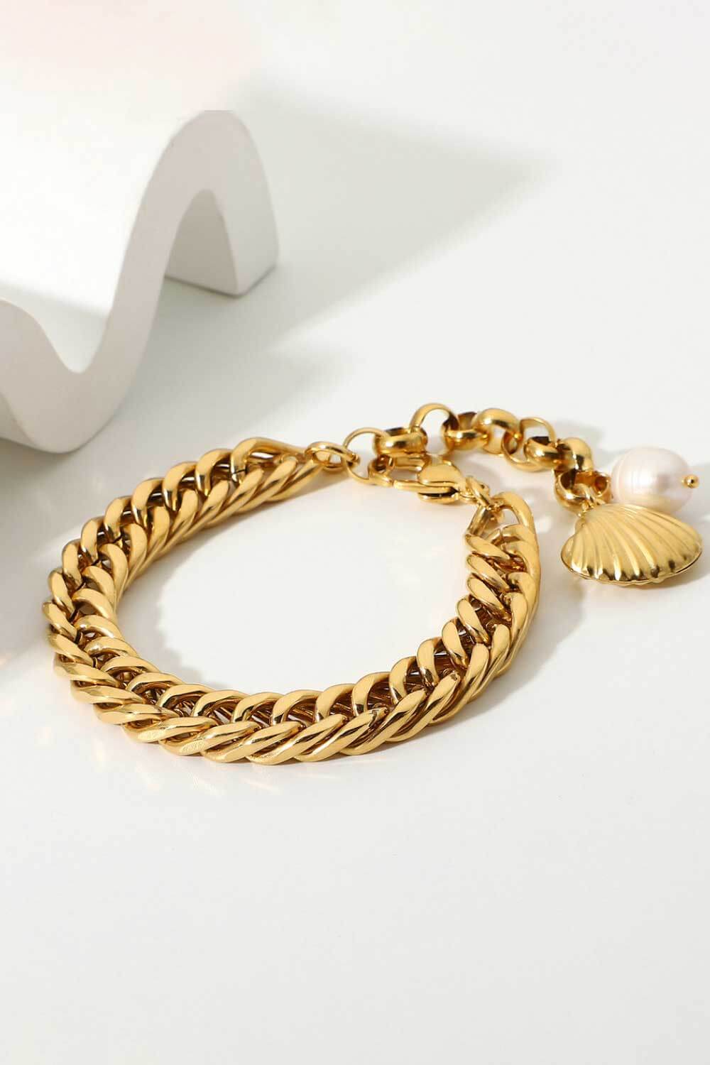 18K Gold-Plated Curb Chain Bracelet - PINKCOLADA--100100519147526