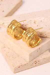 18K Gold-Plated Hammered C-Hoop Earrings - PINKCOLADA--100100468719977