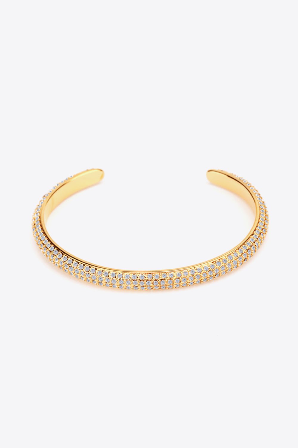 18K Gold-Plated Rhinestone Open Bracelet - PINKCOLADA-Bracelets-100100603659884