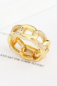 18K Gold-Plated Rhinestone Ring - PINKCOLADA--100100190616887
