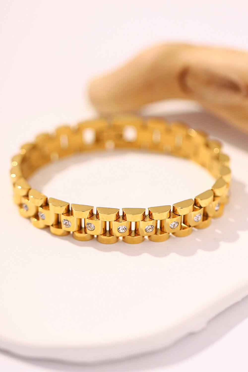 18K Gold-Plated Watch Band Bracelet - PINKCOLADA--100100242156521