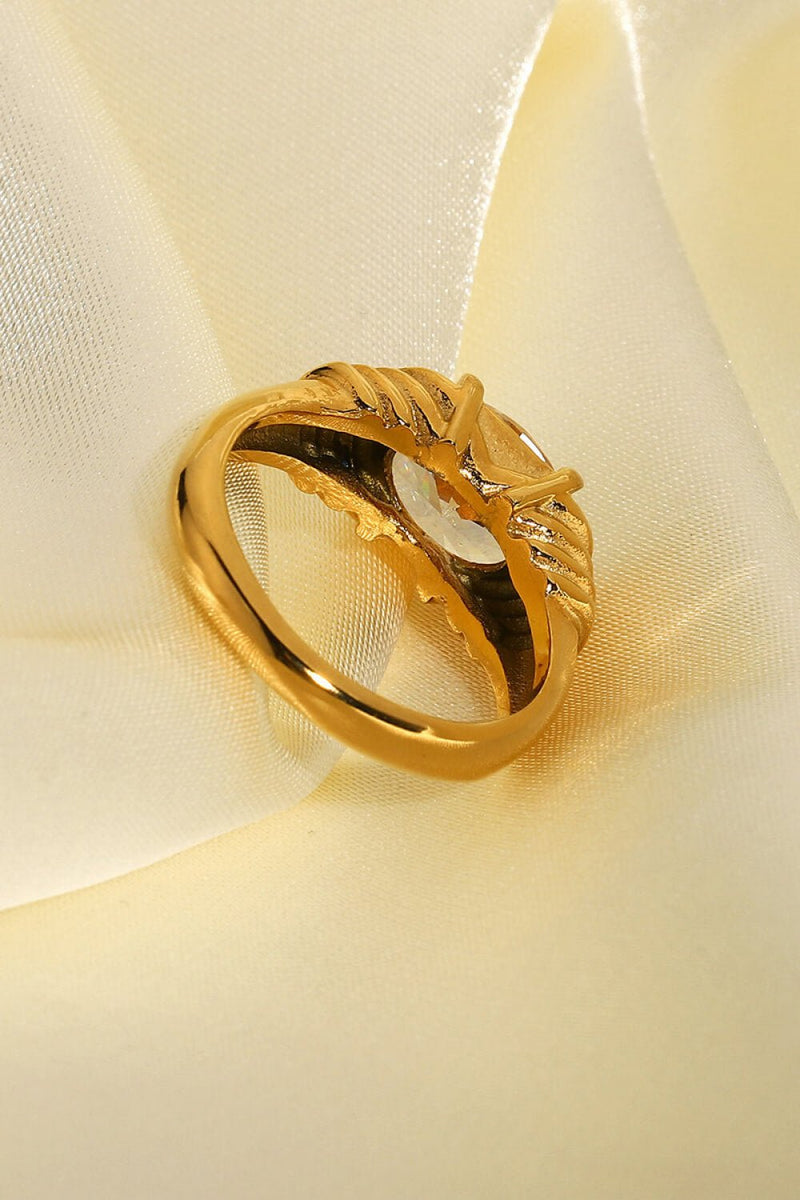 18K Gold Plated Zircon Ring - PINKCOLADA--100100628208069