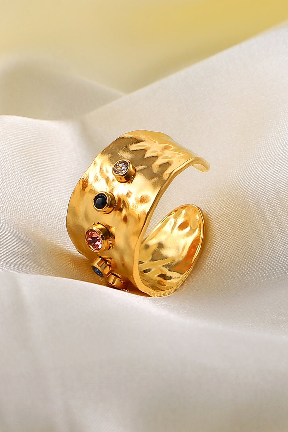 18K Gold-Plated Zircon Ring - PINKCOLADA--101300592391297
