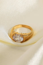 18K Gold Plated Zircon Ring - PINKCOLADA--100100628208069
