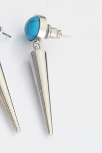 18K Stainless Steel Turquoise Drop Earrings - PINKCOLADA--100100624866012
