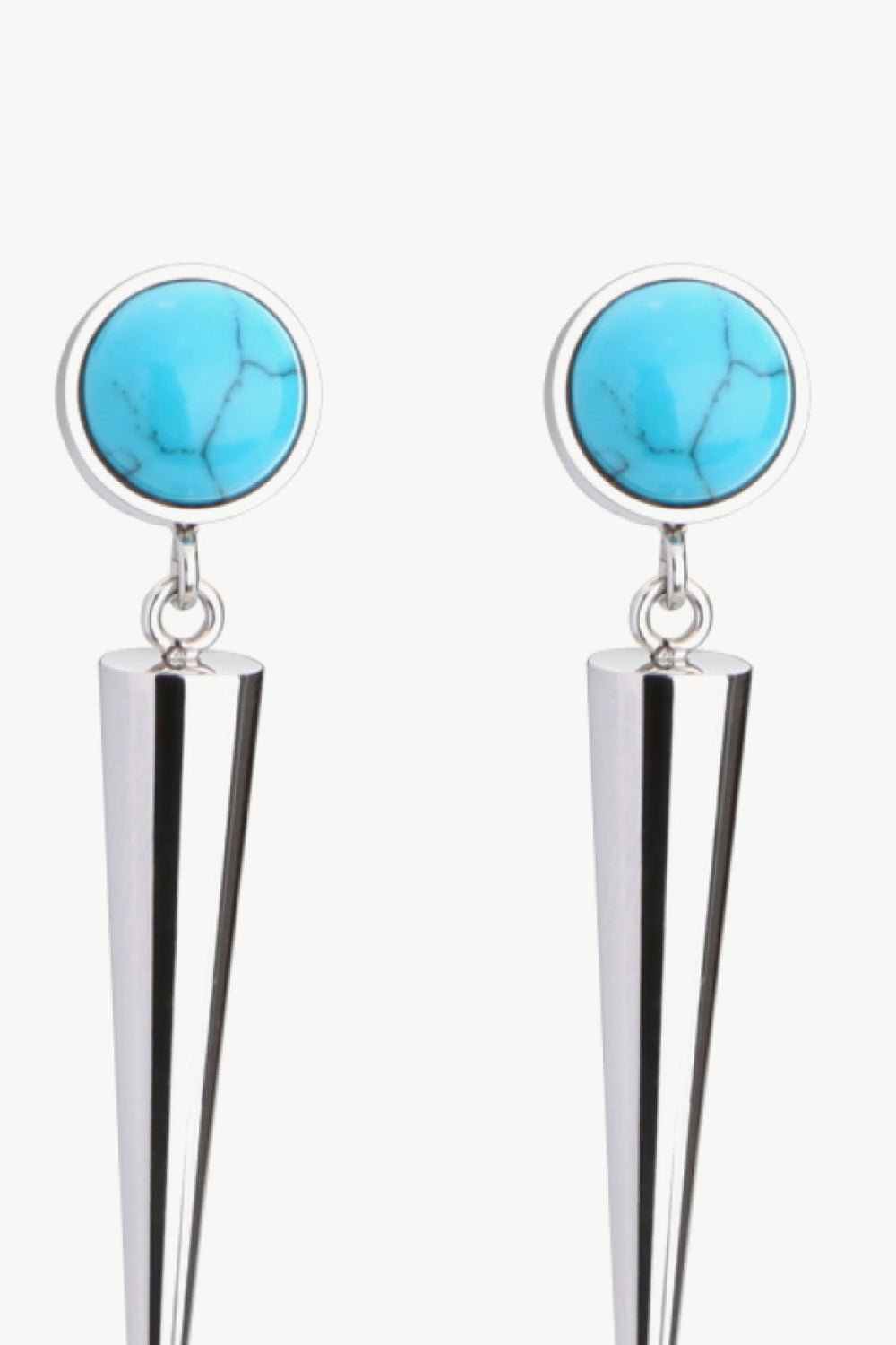 18K Stainless Steel Turquoise Drop Earrings - PINKCOLADA--100100624866012