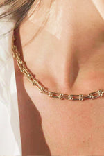 18K Stainless Steel U-Shape Chain Necklace - PINKCOLADA--100100481467884