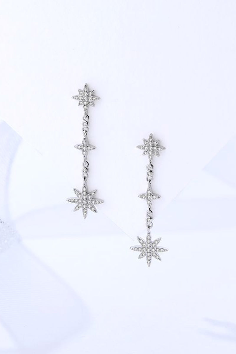 Cubic Zirconia Star Drop Earrings