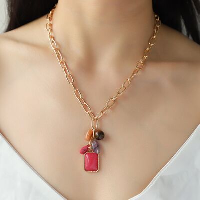Alloy Lobster Closure Pendant Necklace