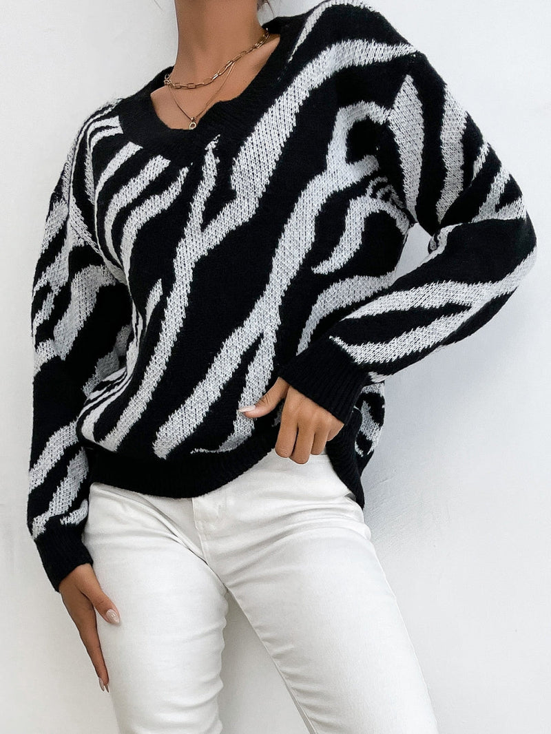 Zebra Print Sweater