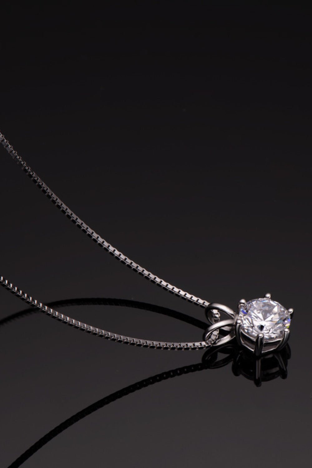 925 Sterling Silver 1 Carat Moissanite Pendant Necklace - PINKCOLADA-FINE JEWELRY-100100189357450