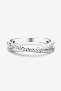 925 Sterling Silver Crisscross Moissanite Ring - PINKCOLADA-FINE JEWELRY-100100559756793