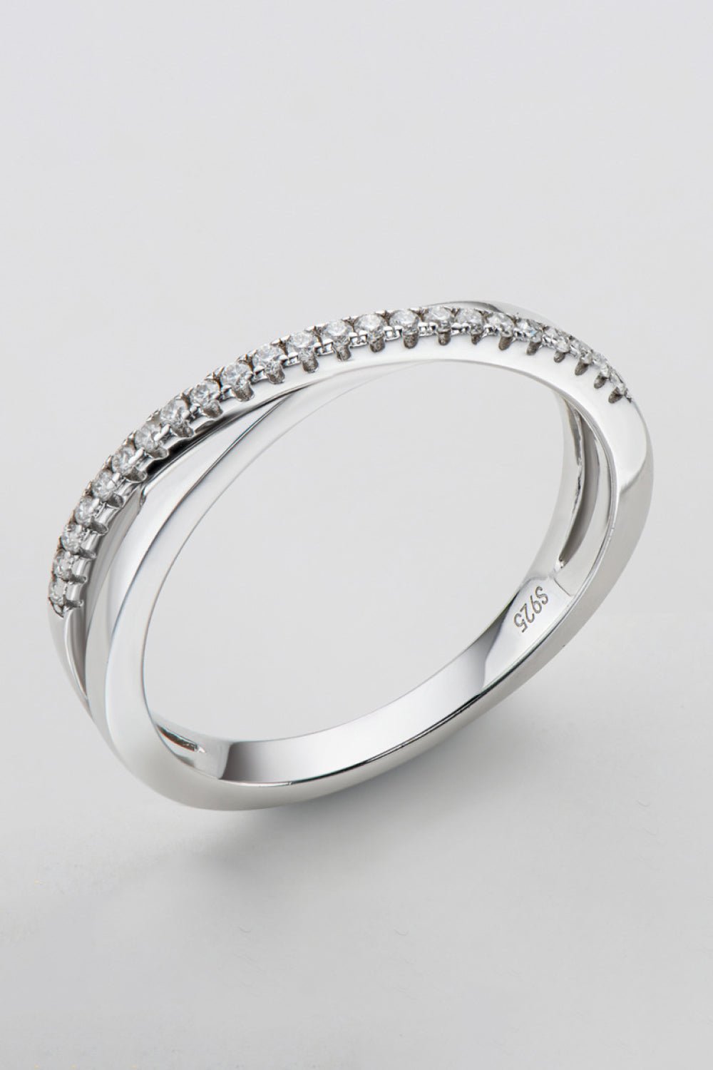 925 Sterling Silver Crisscross Moissanite Ring - PINKCOLADA-FINE JEWELRY-100100559756793