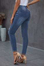 Vintage Skinny Ripped Jeans - PINKCOLADA