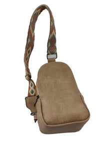 Adjustable Strap PU Leather Sling Bag - PINKCOLADA-Bags-100100060833081