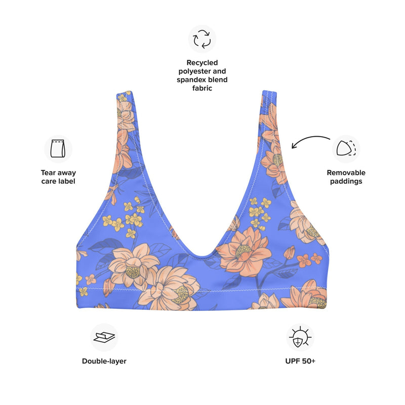 BELLA ECO PADDED BIKINI TOP | MELODY ORANGE - PINKCOLADA