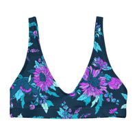 BELLA ECO PADDED BIKINI TOP | MIDNIGHT BLOOMS - PINKCOLADA