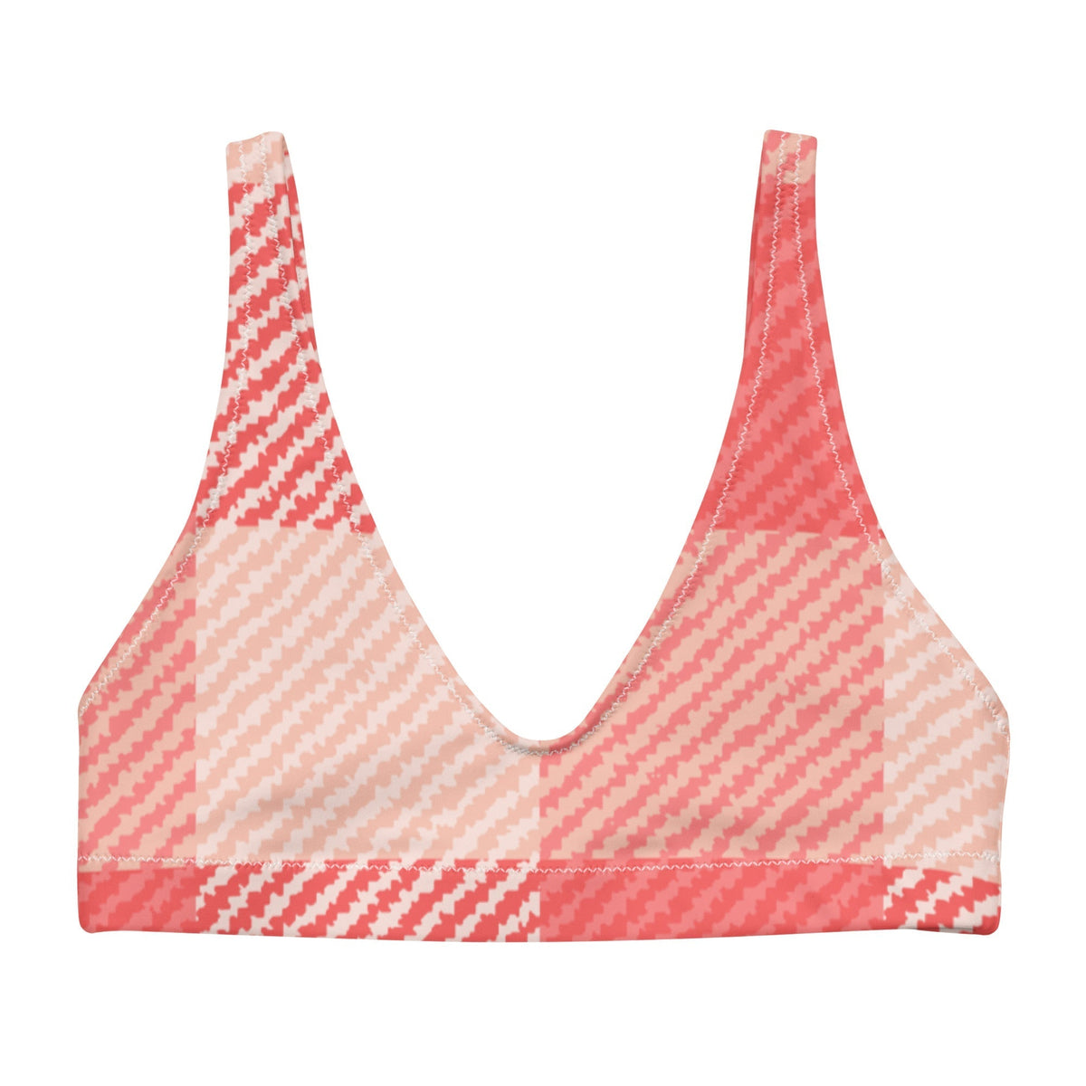 BELLA ECO PADDED BIKINI TOP | OVERSIZED RED GINGHAM - PINKCOLADA--4550417_12035