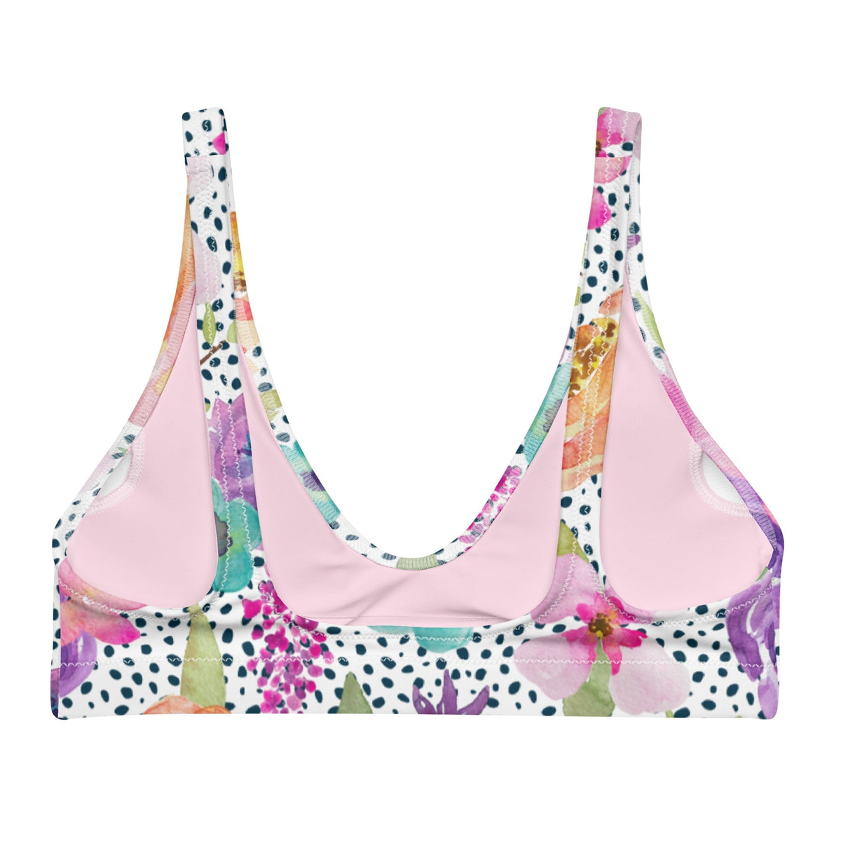 BELLA ECO PADDED BIKINI TOP | RETRO BLOOMS | TOCHKI GARDEN - PINKCOLADA