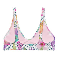 BELLA ECO PADDED BIKINI TOP | RETRO BLOOMS | TOCHKI GARDEN - PINKCOLADA