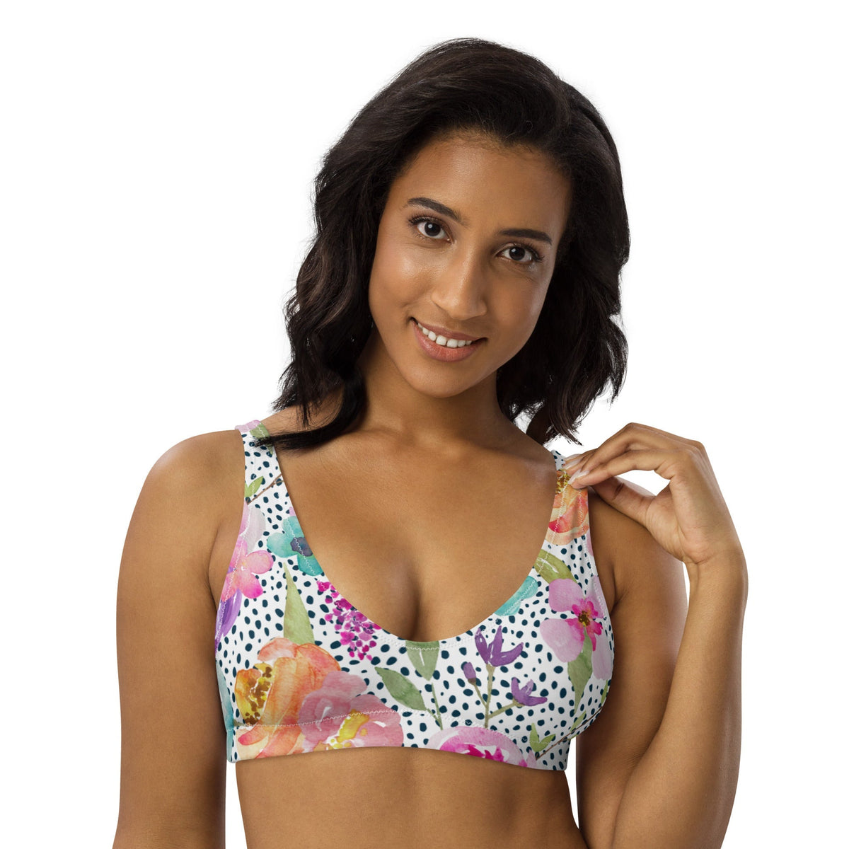 BELLA ECO PADDED BIKINI TOP | RETRO BLOOMS | TOCHKI GARDEN - PINKCOLADA--4413670_12035