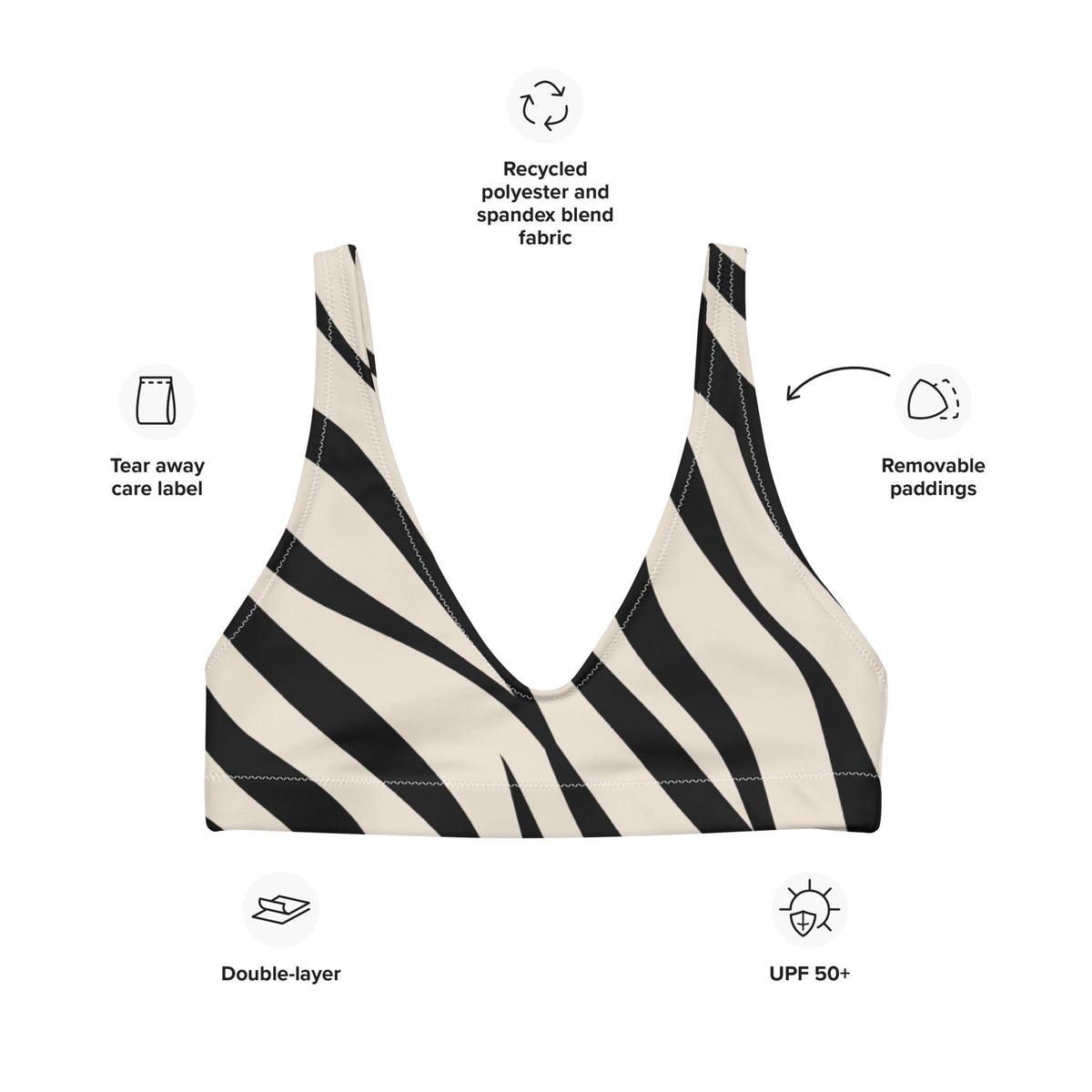 BELLA ECO PADDED BIKINI TOP | SAFARI - PINKCOLADA