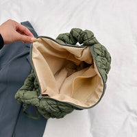 Drawstring Adjustable Strap Quilted Shoulder Bag