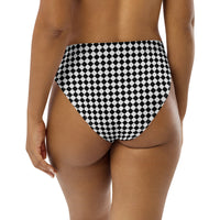 MIAMI ECO HIGH WAISTED BIKINI BOTTOM | CHECKER - PINKCOLADA