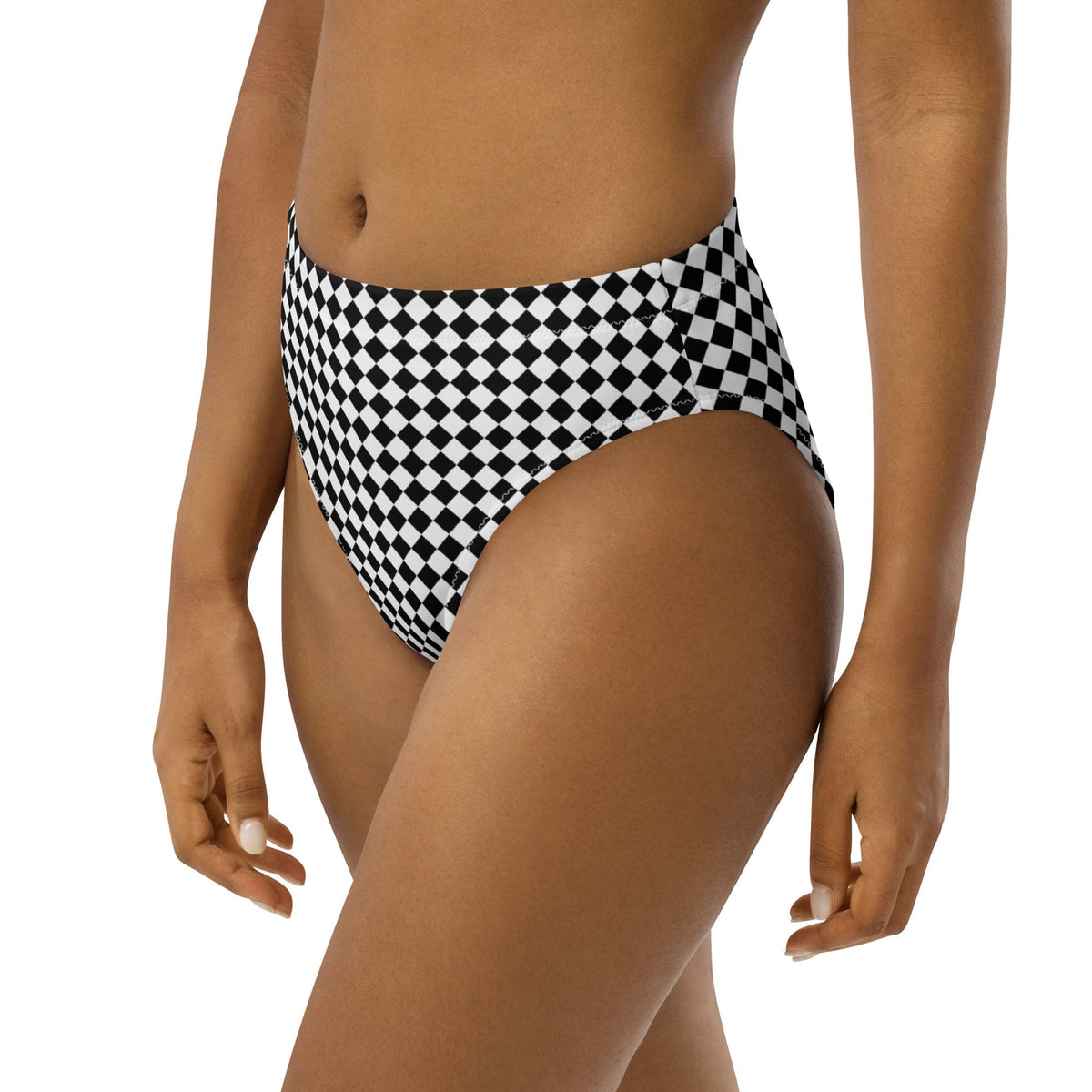 MIAMI ECO HIGH WAISTED BIKINI BOTTOM | CHECKER - PINKCOLADA