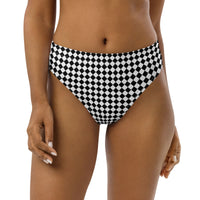 MIAMI ECO HIGH WAISTED BIKINI BOTTOM | CHECKER - PINKCOLADA